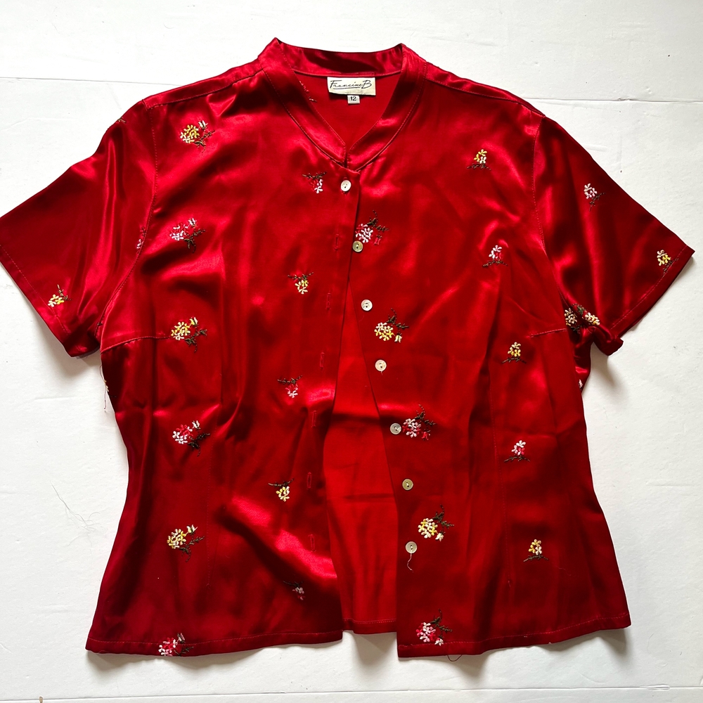 Francine B Red Blouse